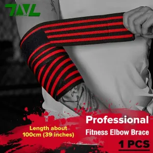 1PC 100cm Long Wrap Elbow Strap Bandage Breathable Brace Support Gym Fitness Sport Protecter Pad for Weightlifting Bench Press