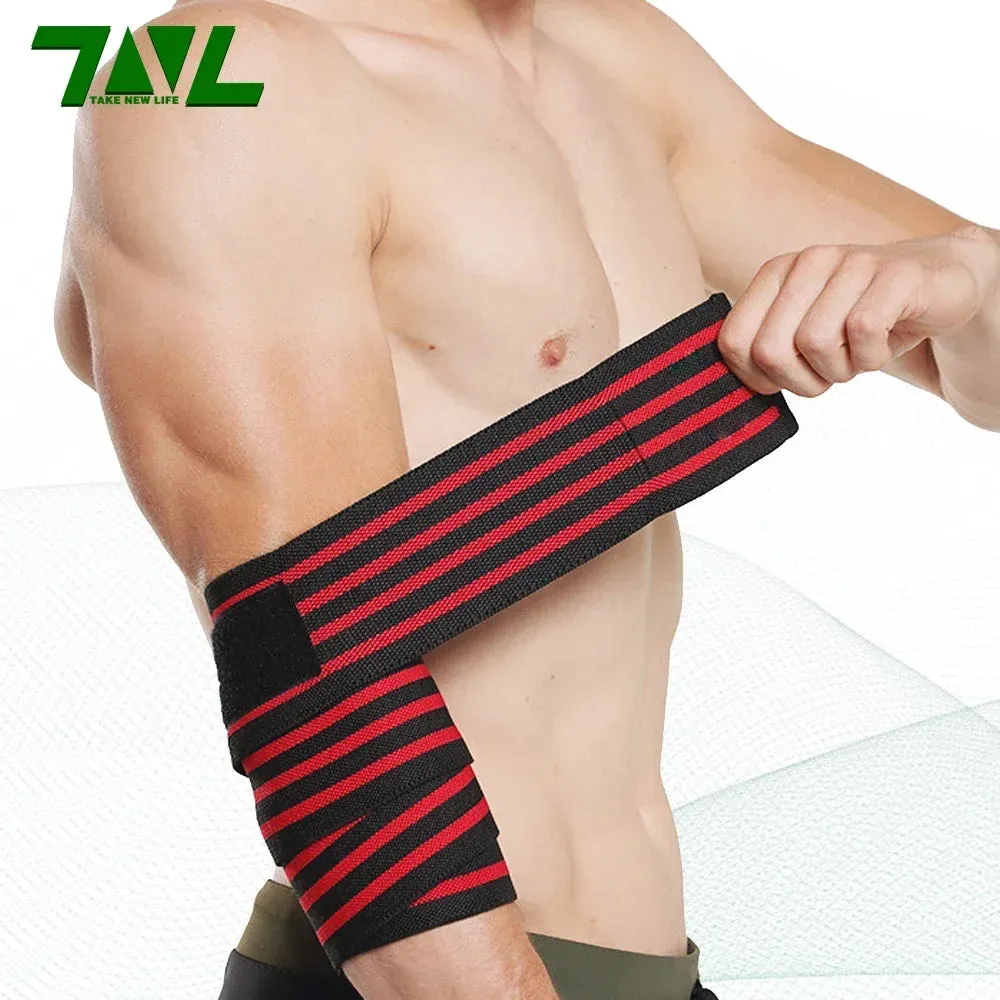 1PC 100cm Long Wrap Elbow Strap Bandage Breathable Brace Support Gym Fitness Sport Protecter Pad for Weightlifting Bench Press