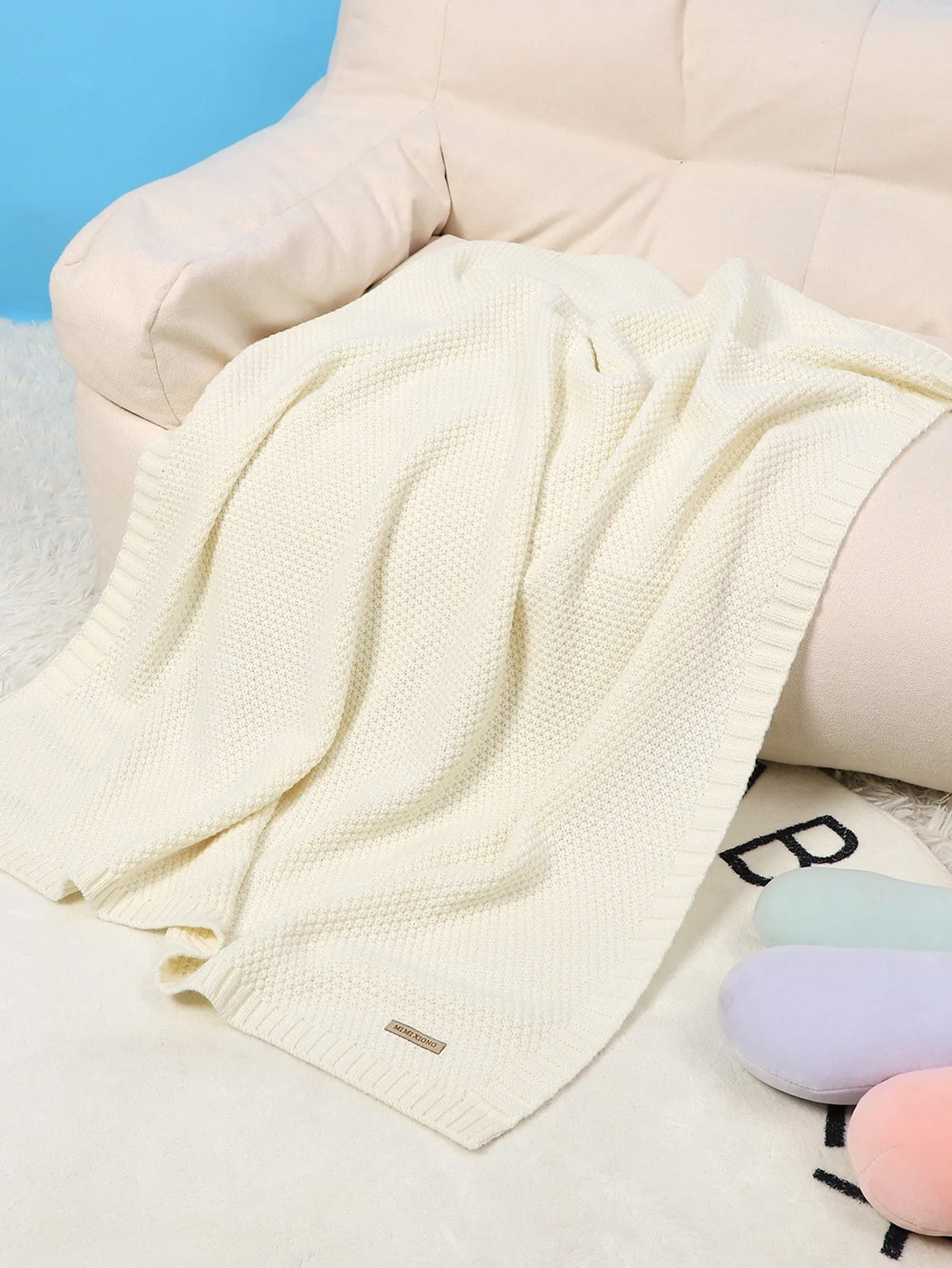 1pc Simple Style Baby Blanket For Car Use, Four Seasons