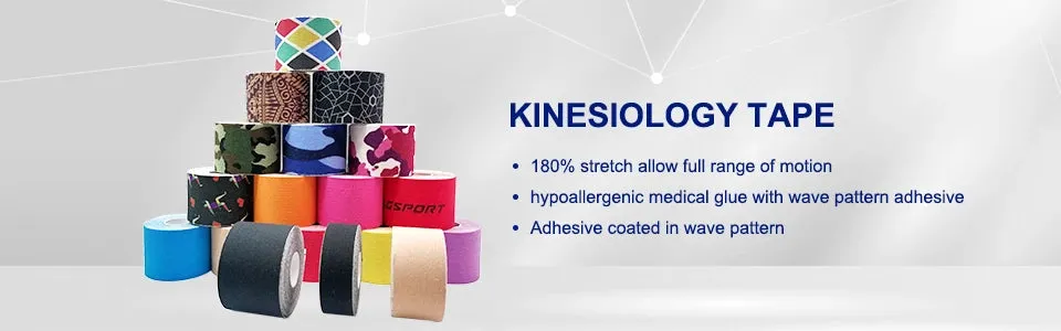 2 Sizes Sports Tape Kinesiology Muscle Body Support Bandage Cotton Elastic Adhesive Strain Injury Pain Relief Gym Knee-pad Ankle