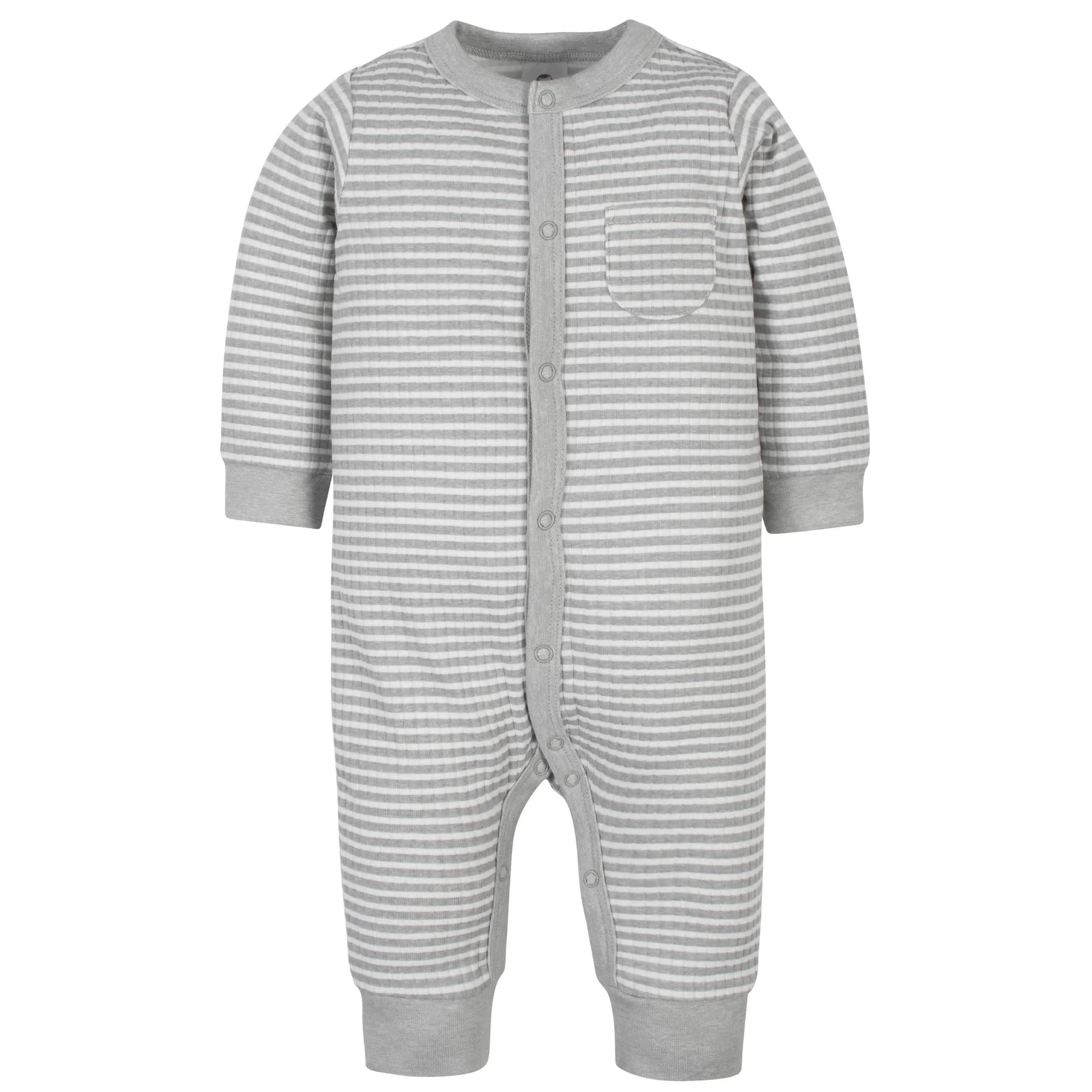 3-Pack Organic Baby Boys Jungle Coveralls