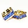 4mm Gold Plate Squaredell - Sapphire (Sold by the piece)