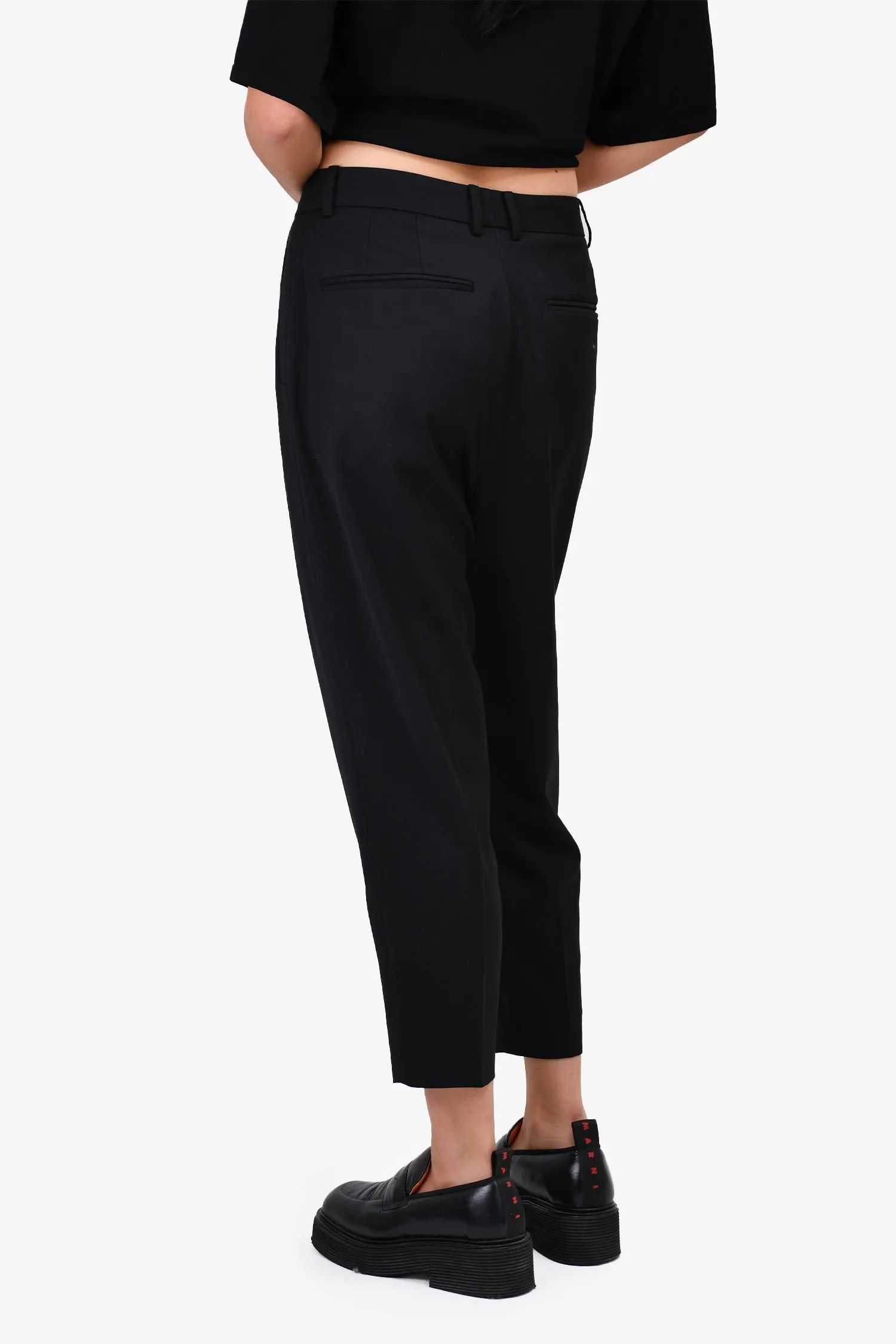 Ader Error Black High-Waisted Tapered Leg Pants Size 3