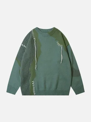 AlanBalen® - Contrast Color Stitching Sweater