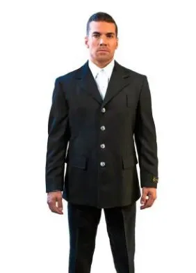 Anchor Uniform Men's Single Breasted Coat with Bottom Flaps – 100% Polyester