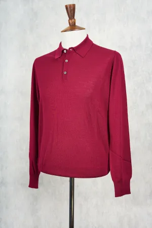 Ascot Chang Burgundy Extra-Fine Merino Wool Polo