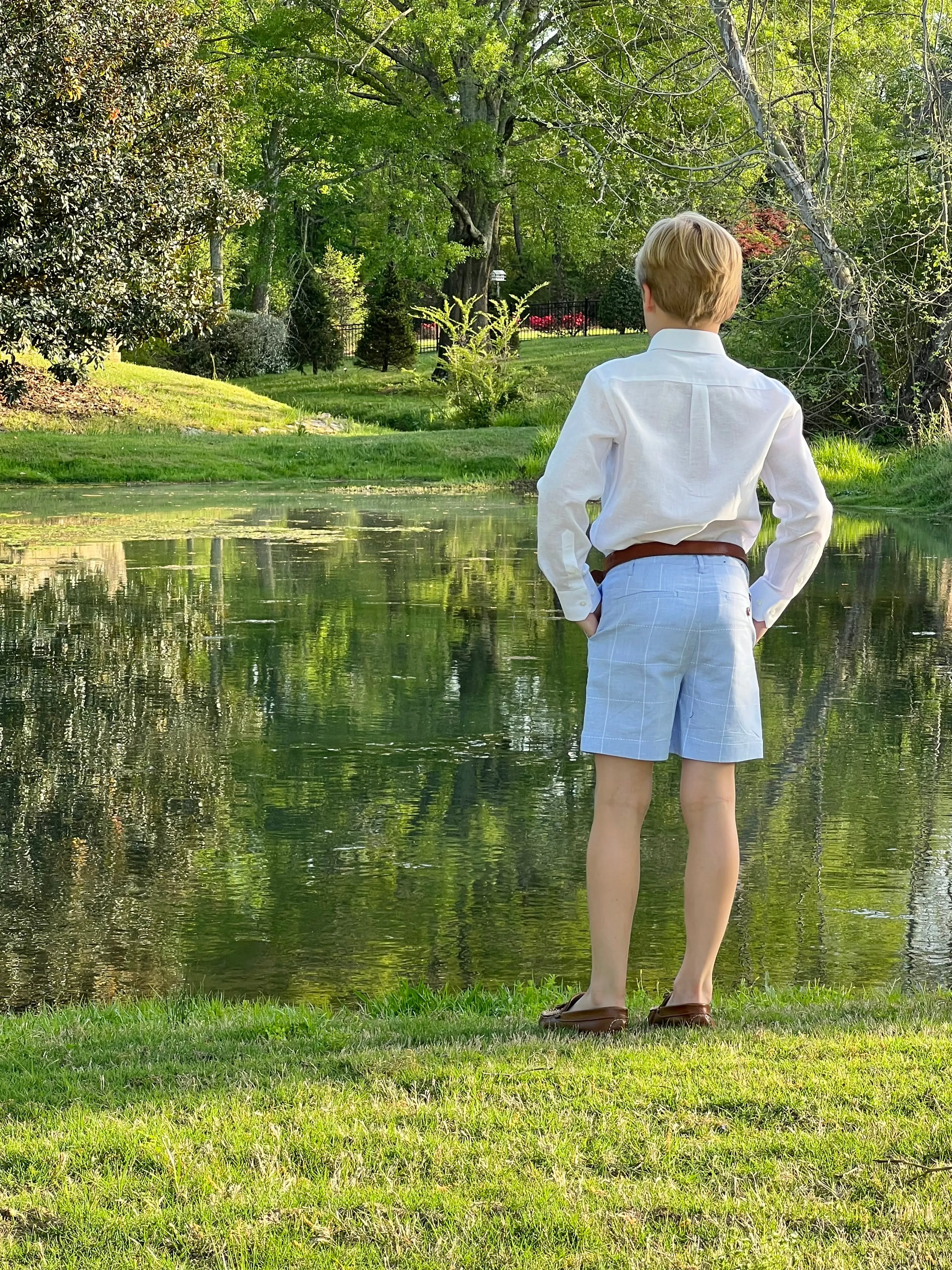 Brown Bowen Sweetgrass Linen Shorts