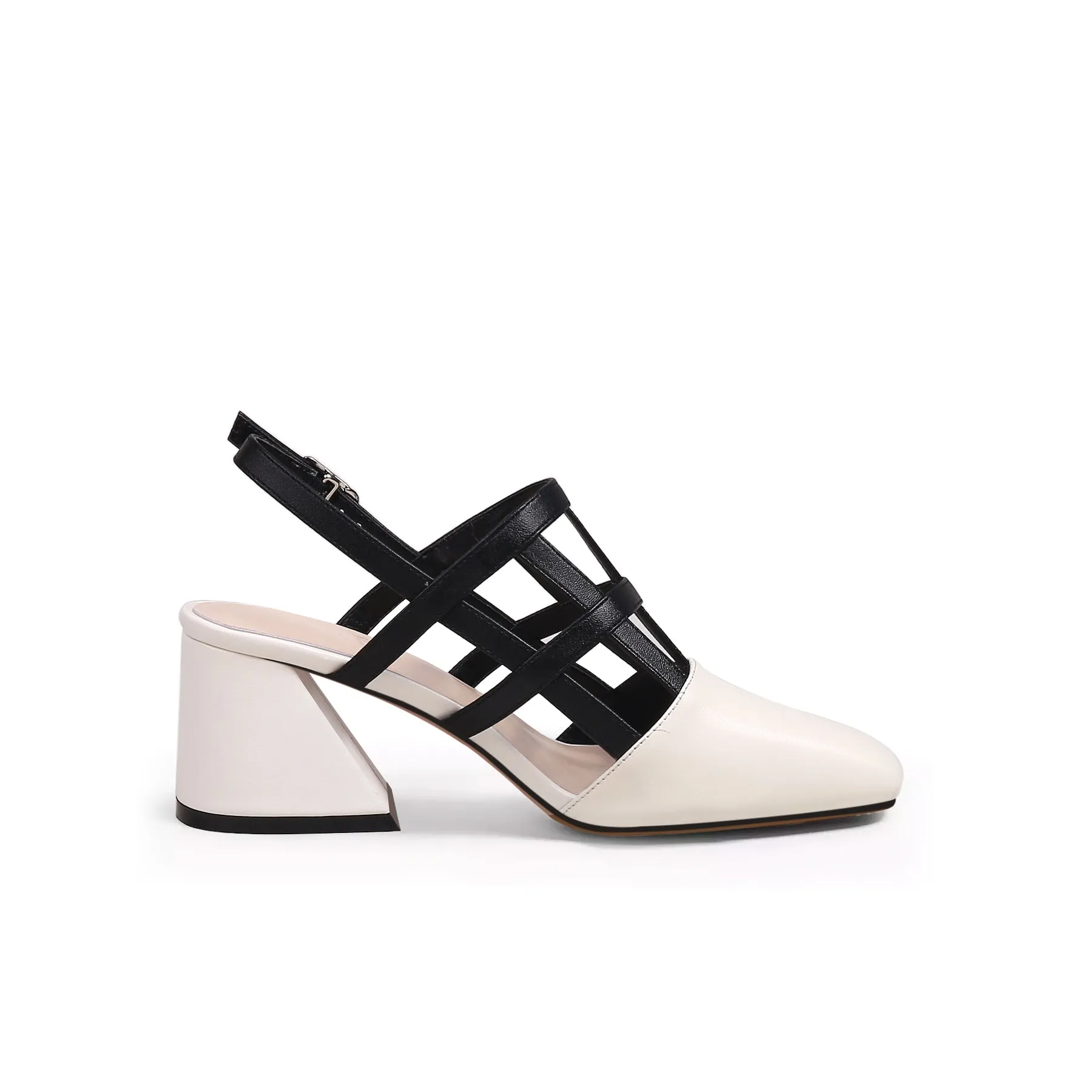 Chic Woven Leather Ankle Strap Mules