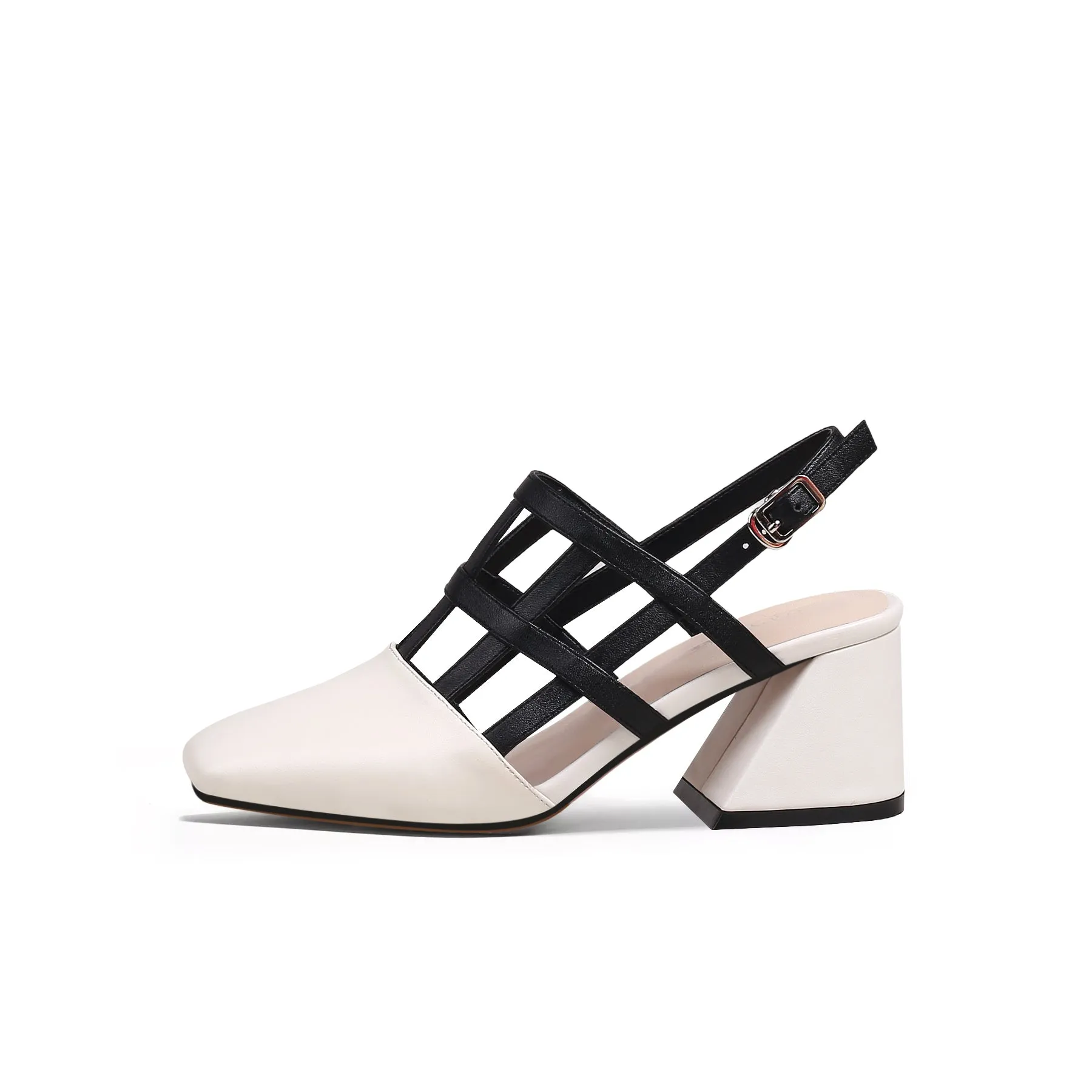 Chic Woven Leather Ankle Strap Mules