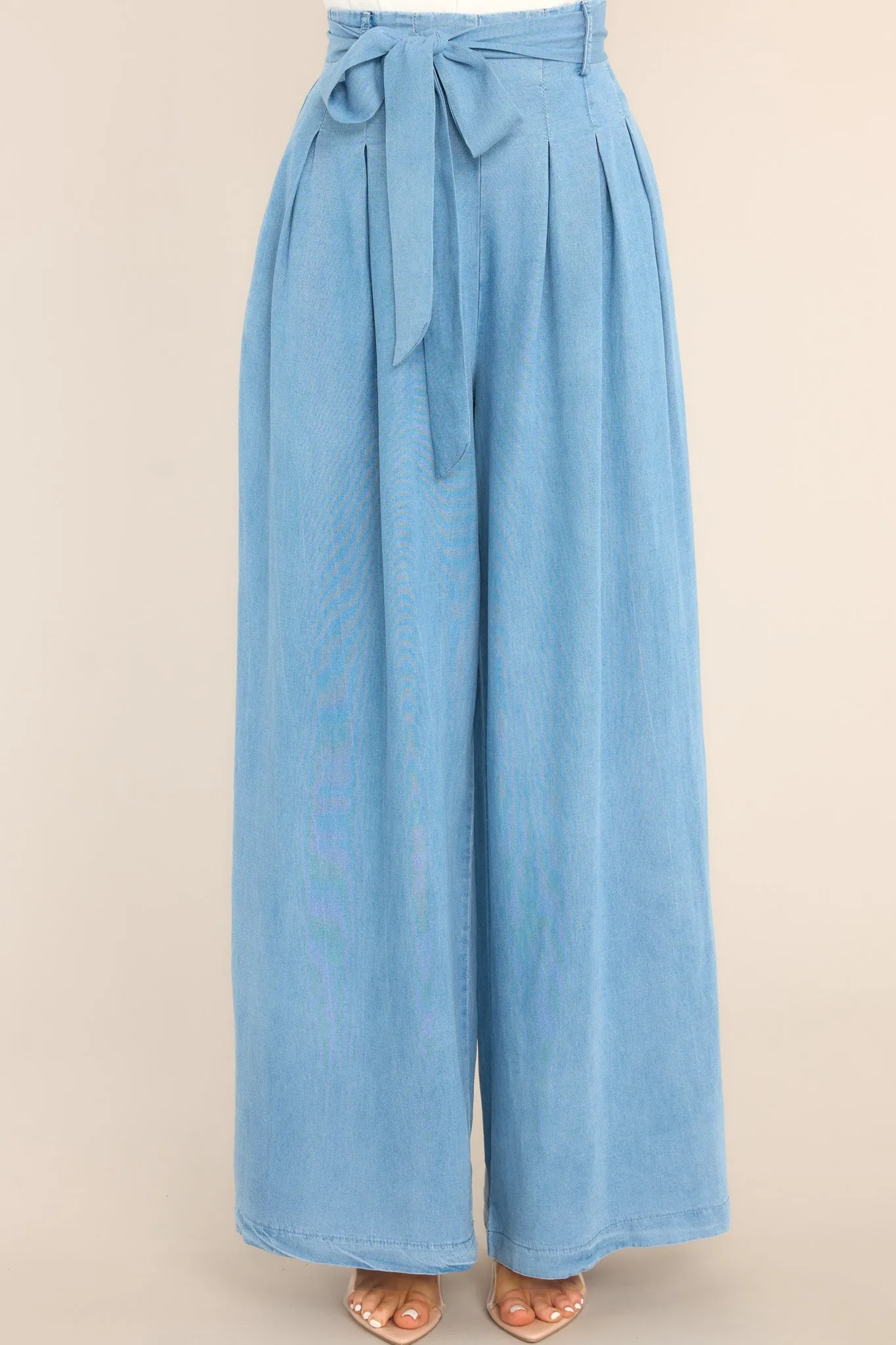 Coastal Couture Chambray Wide Leg Pants