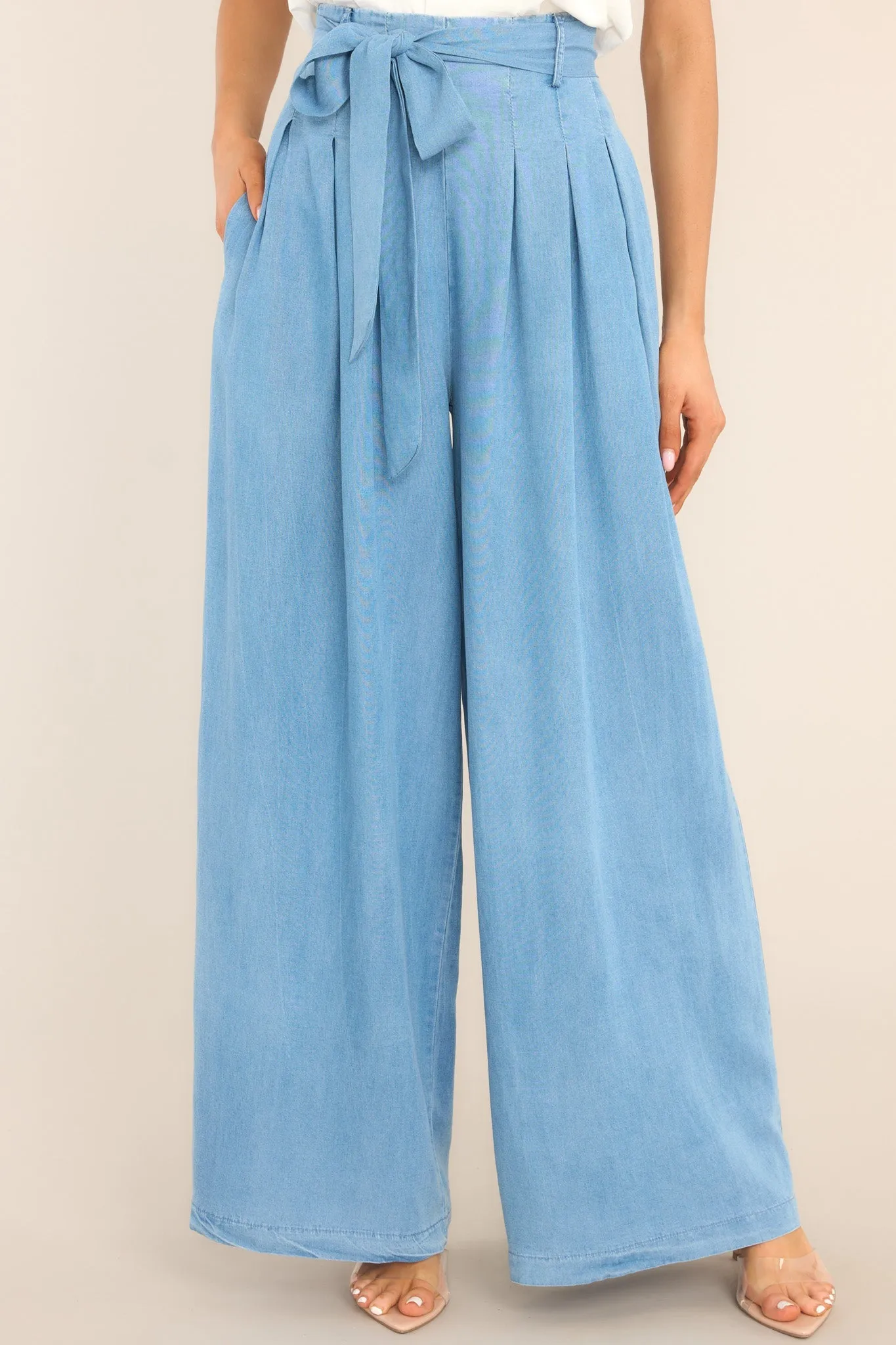 Coastal Couture Chambray Wide Leg Pants