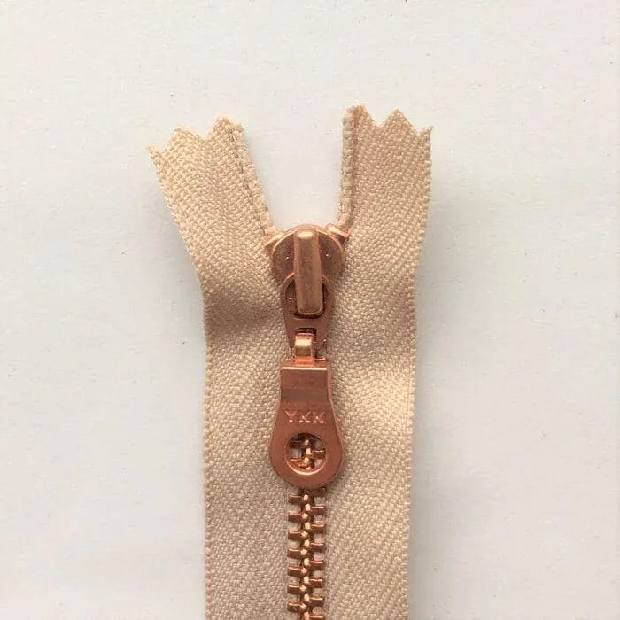 Copper zipper, 17 cm