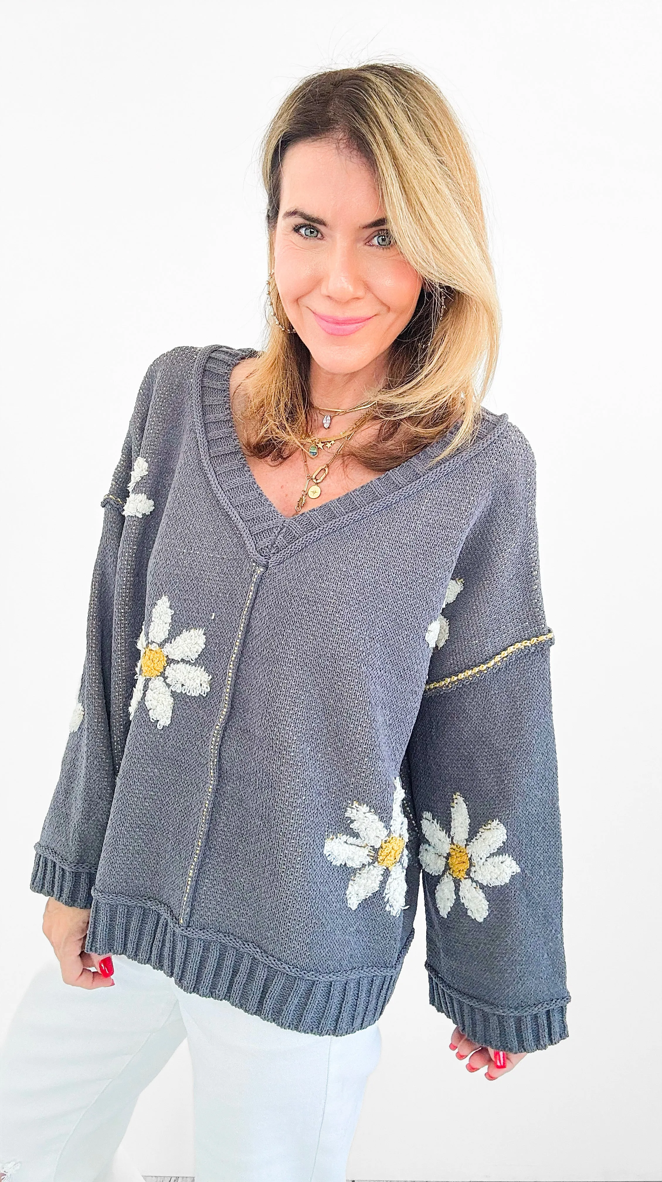 Daisy V-Neck Sweater