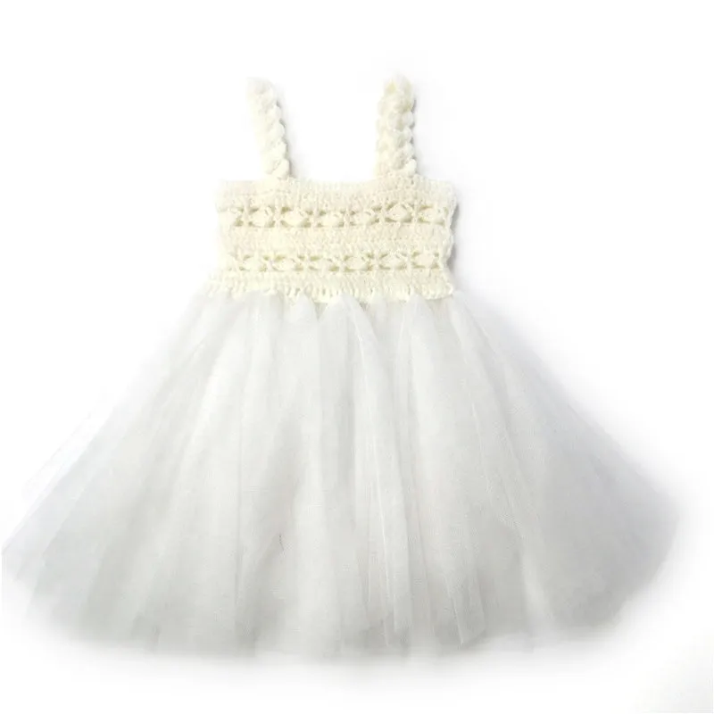 DOLLY by Le Petit Tom ® CROCHET TUTU DRESS ALL EYES off-white