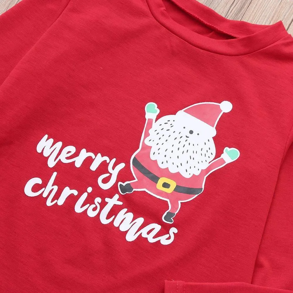 Family Matching Clothes Women Mom Santa Claus Tops