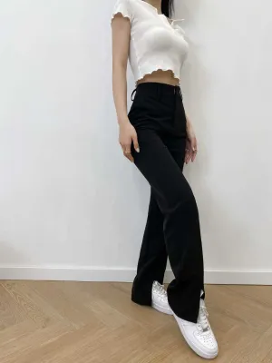 Fashion Casual Womens Front Slit Casual Pants