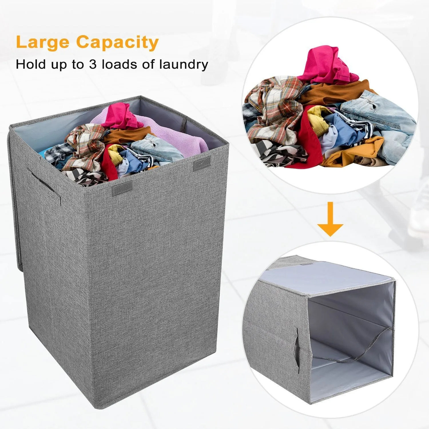 Foldable Laundry Hampers with Lid