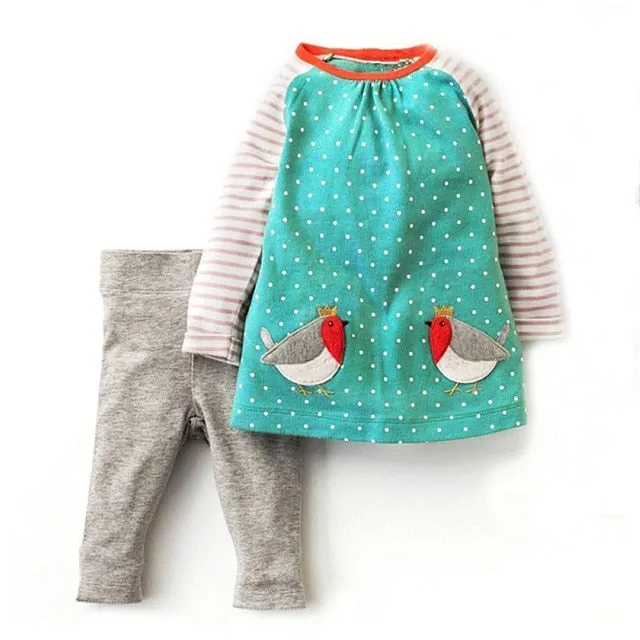 Girls Sets Animal Pattern Baby Girl School Outfits