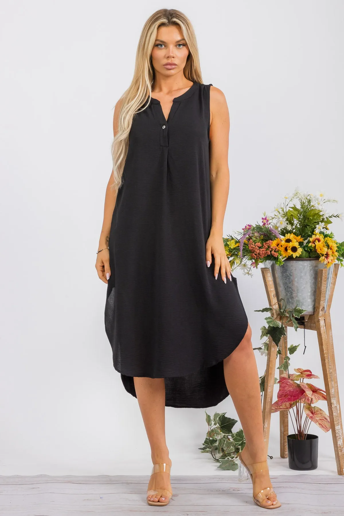 HH766X-S - SLEEVELESS MIDI DRESS