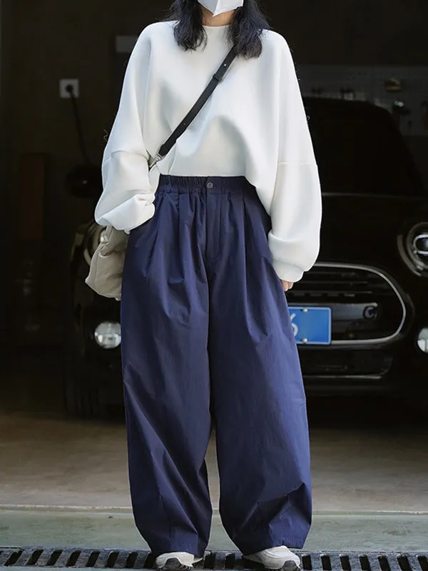 High Waisted Loose Solid Color Casual Pants Bottoms