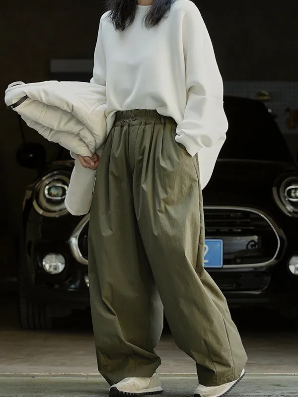 High Waisted Loose Solid Color Casual Pants Bottoms