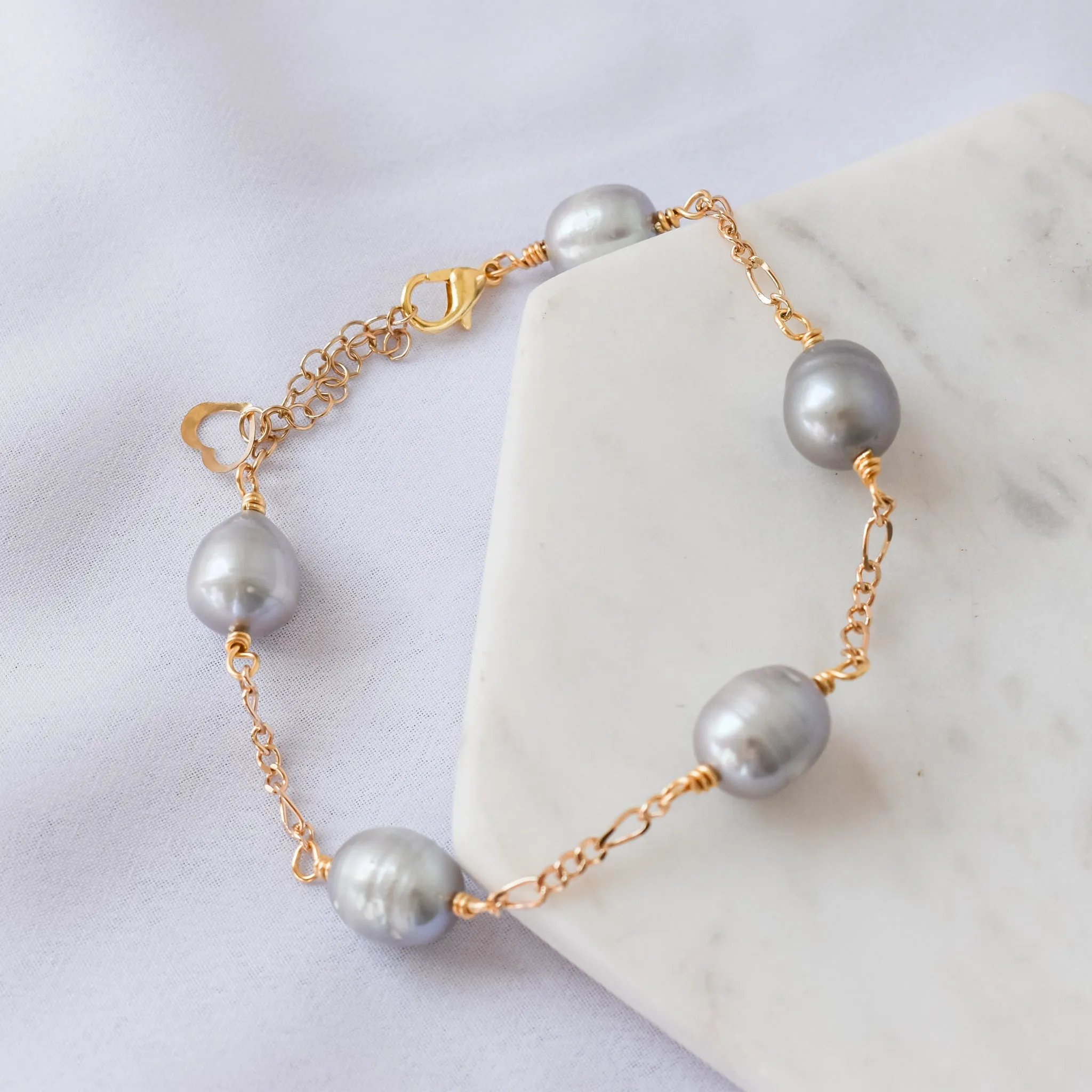 KALANI - Inspired Premium Silver Grey Natural Freshwater Pearl Set