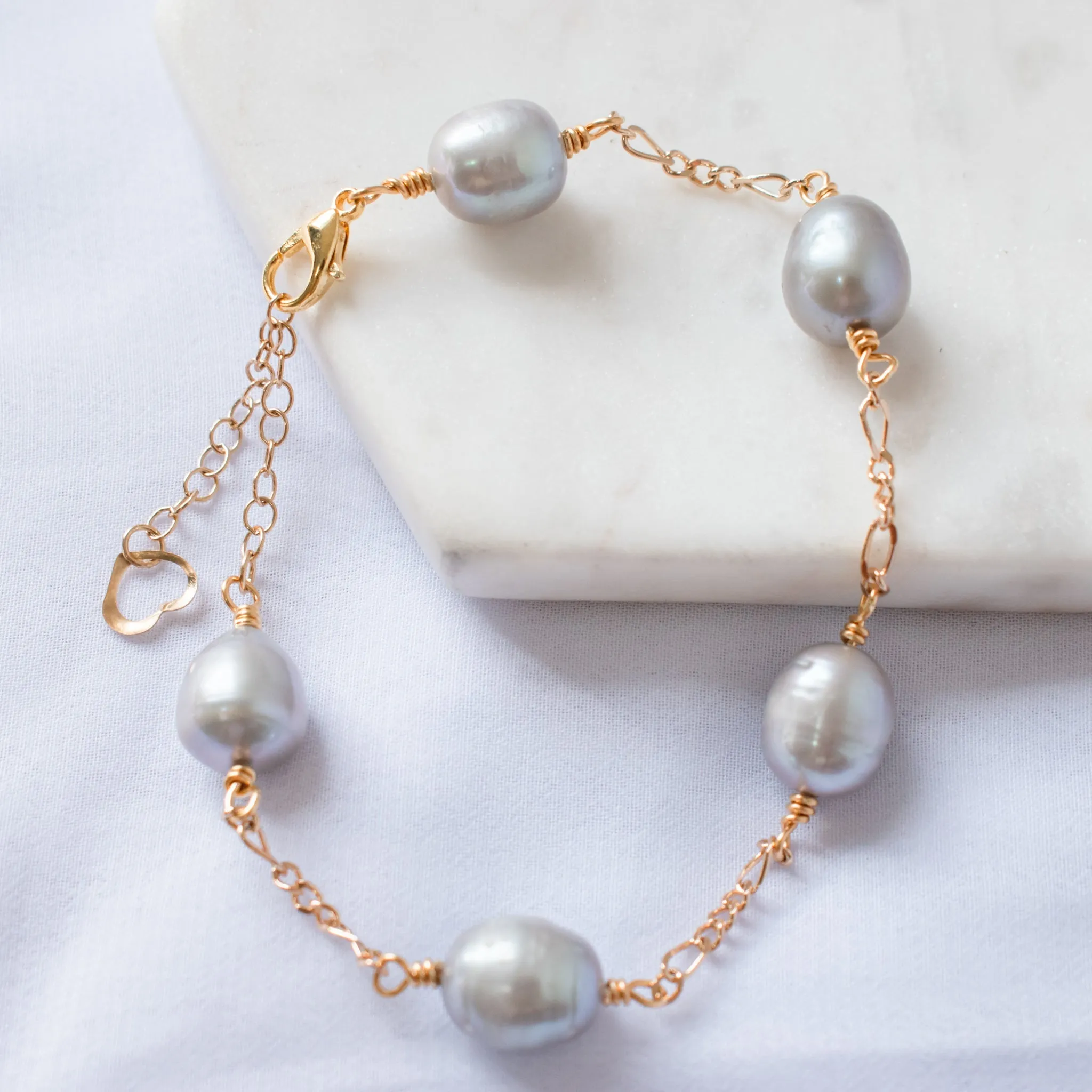 KALANI - Inspired Premium Silver Grey Natural Freshwater Pearl Set