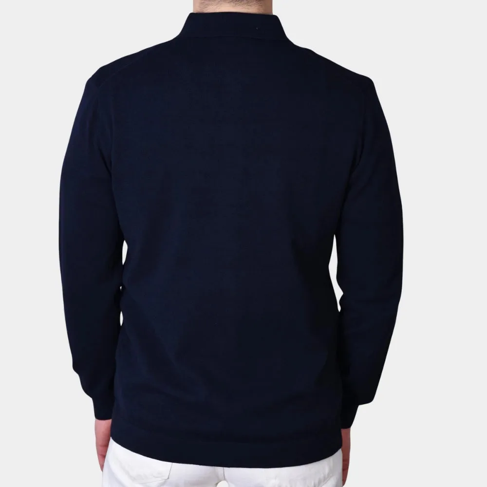 Knitted Cotton Overshirt - Navy