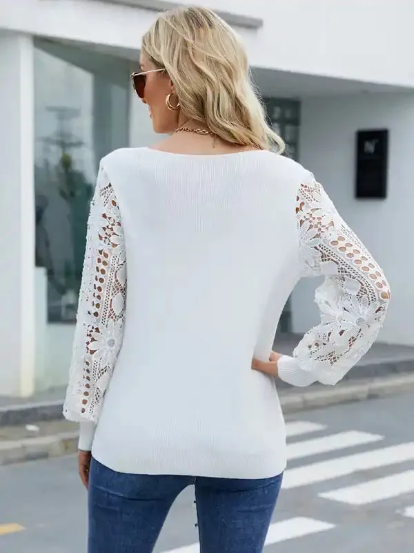 knitted Pullover Loose Solid Color Sweater