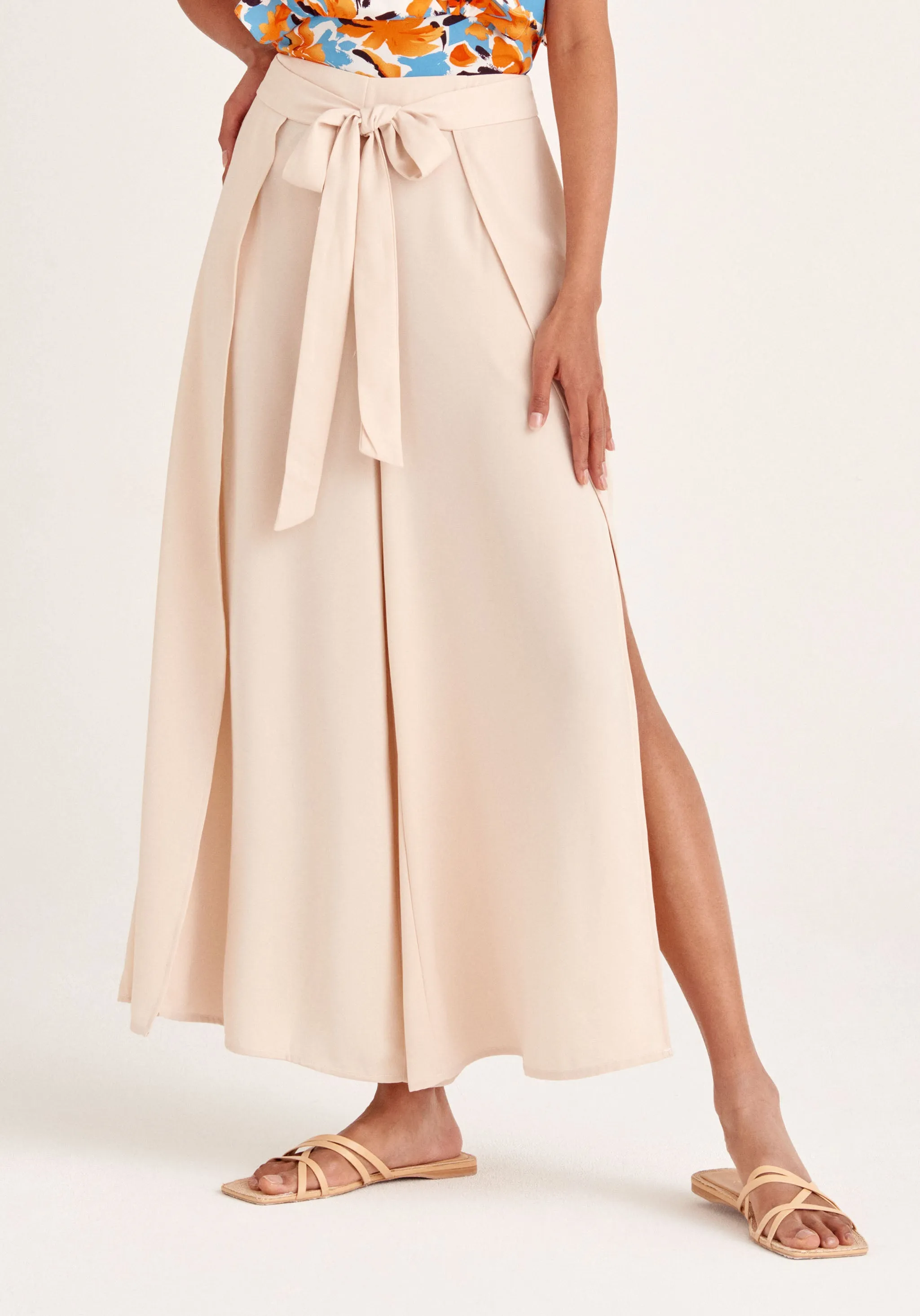 Layered Wide Leg Trousers