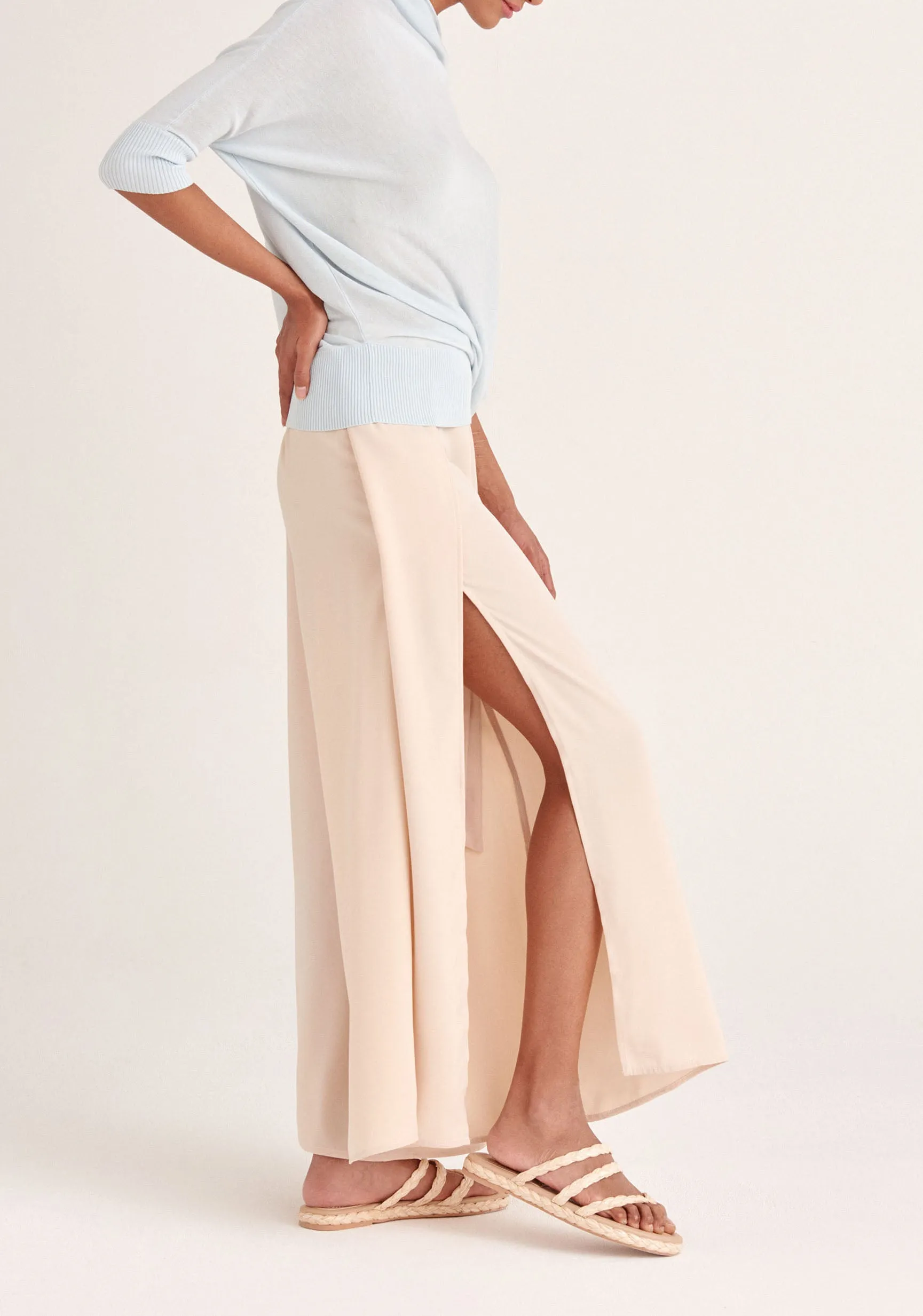 Layered Wide Leg Trousers