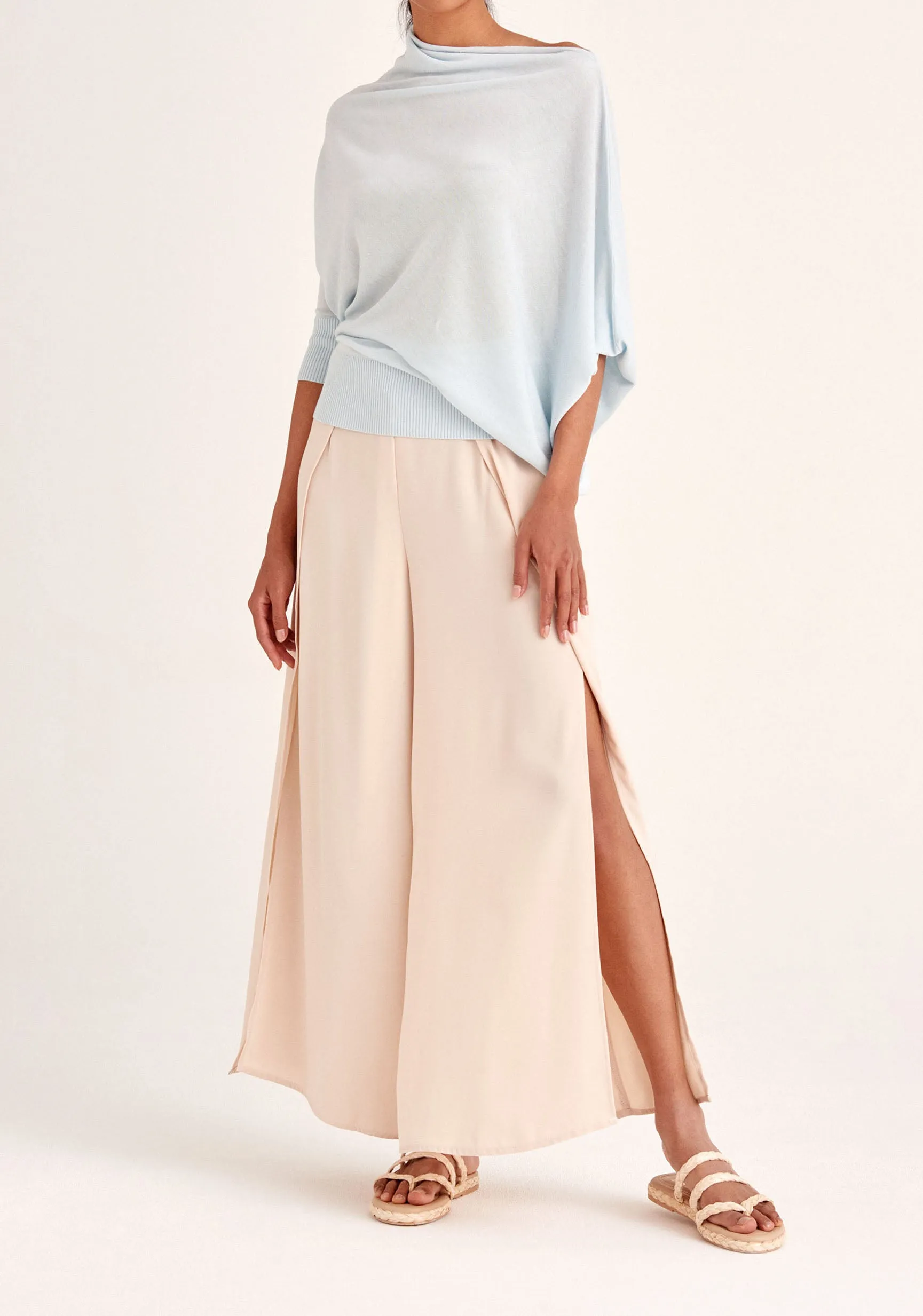 Layered Wide Leg Trousers