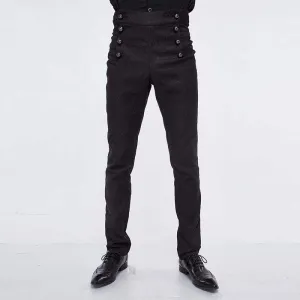 Men's Goth High-waisted Double-breasted Jacquard Pants