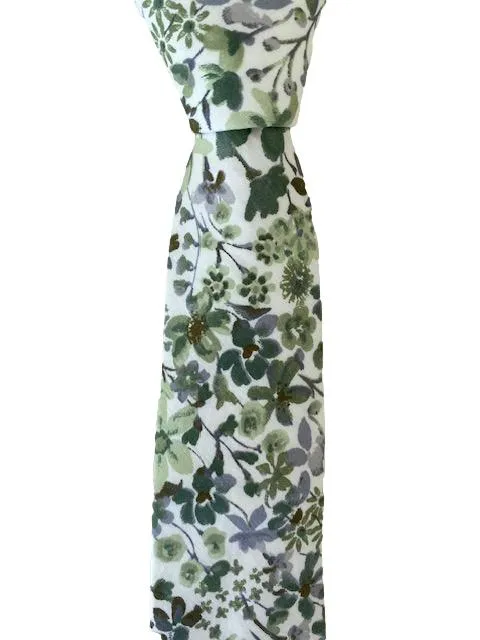 Multi-Green Cotton Floral Men's Tie