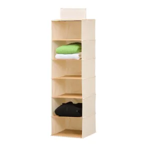 Natural/Bamboo 6-Tier Hanging Closet Organizer