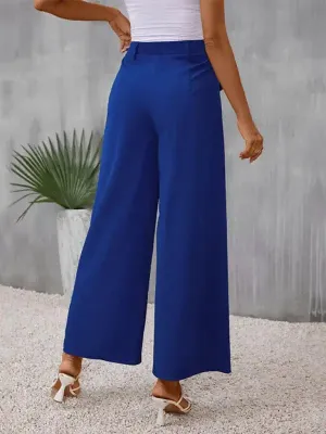 New slim fit blue wide-leg trousers