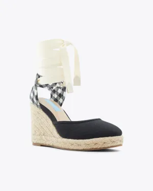 Olivia Espadrille Wedges in Black