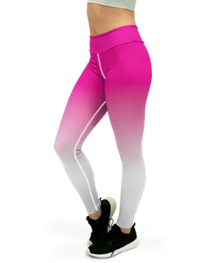 Ombre Pink to White Yoga Pants