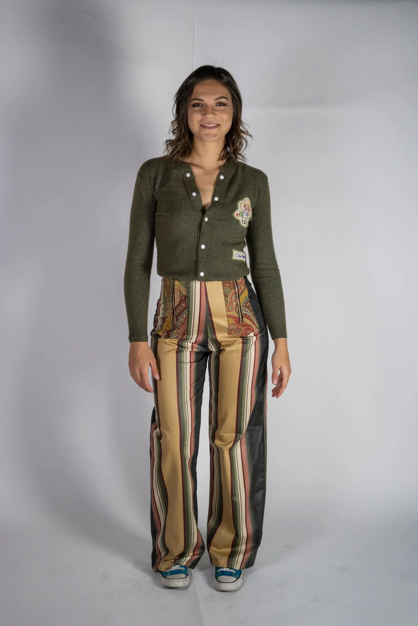 "Wild Tyme" One of a kind, high waisted pants