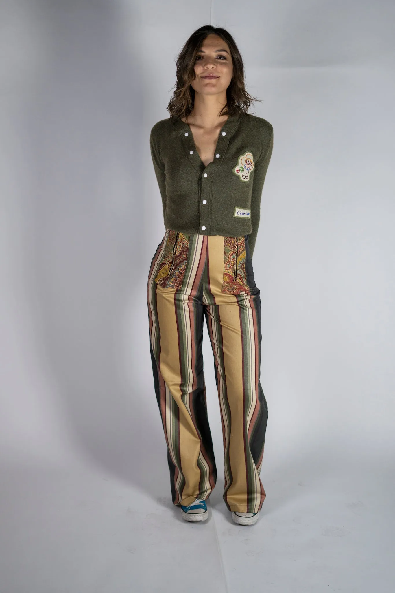 "Wild Tyme" One of a kind, high waisted pants