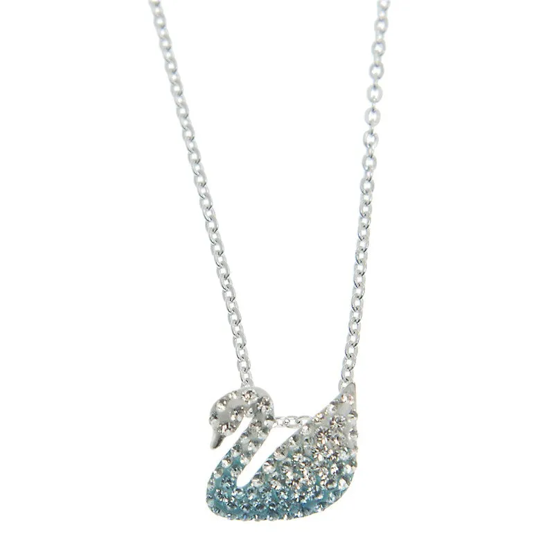 SWAROVSKI Iconic Swan Necklace 5512094, PLATED & BRASS BLUE