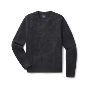 Waffle Stitch Crew Sweater - Charcoal