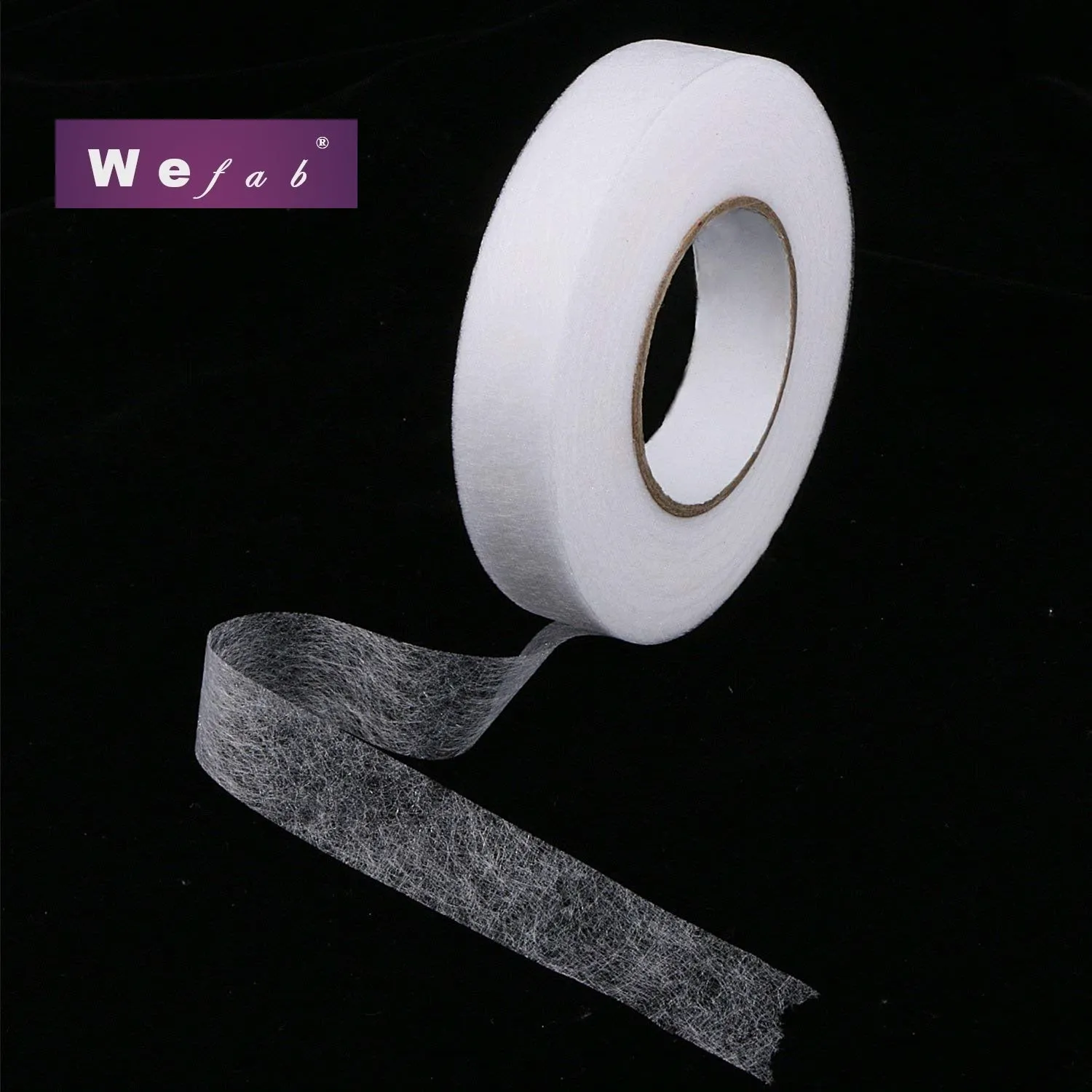 Wefab Iron on Interfacing Double Sided Fusible Fabric Roll Interlining 20mm Wide 100 yards Long Sewing Accessory Hem Tape