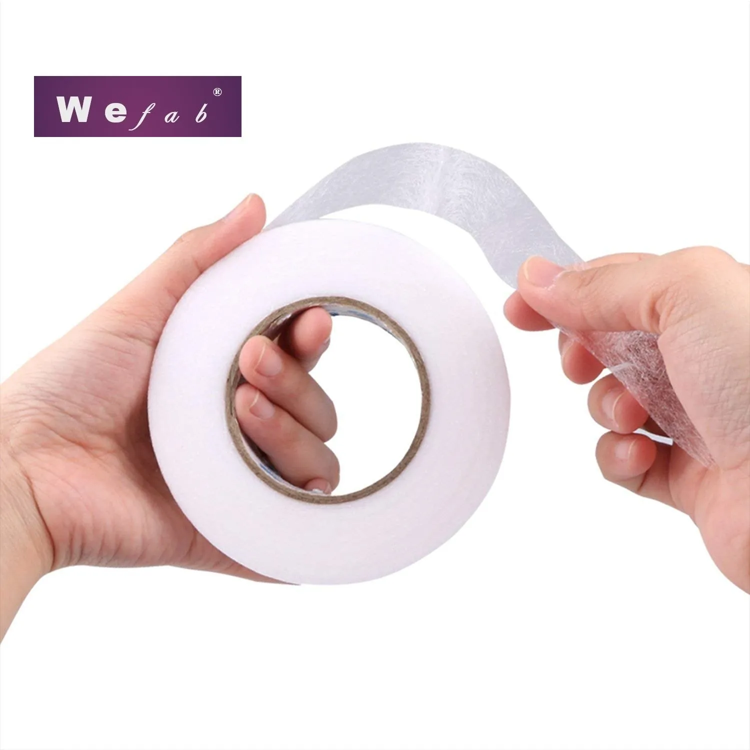 Wefab Iron on Interfacing Double Sided Fusible Fabric Roll Interlining 20mm Wide 100 yards Long Sewing Accessory Hem Tape